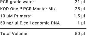 KOD One PCR Master Mix ? Example 4: Amplification using degenerate primers, containing inosine (I)